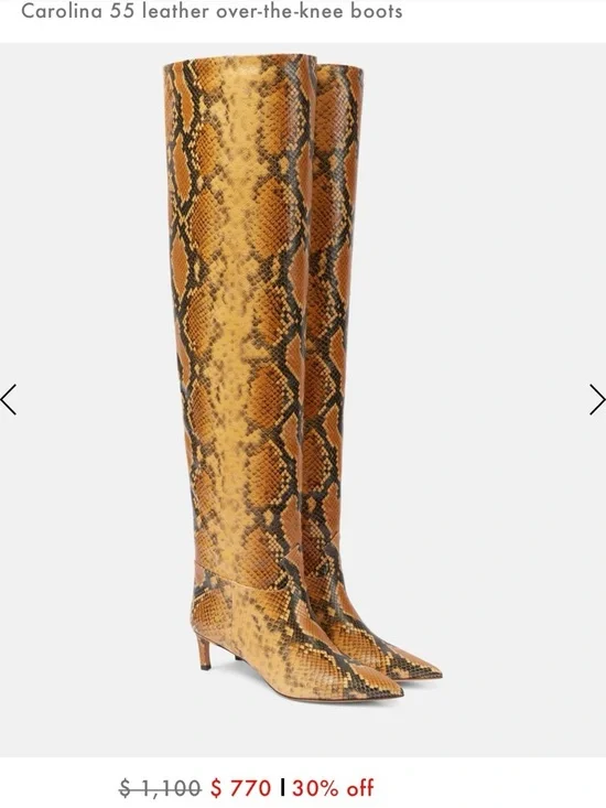 Ulla Johnson Amber Python Knee-High Boots - Picture 7 of 8
